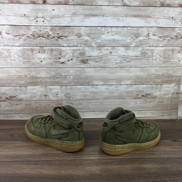 Nike Air Force 1 Mid Green Gum Suede Size 10C - Picture 4 of 7